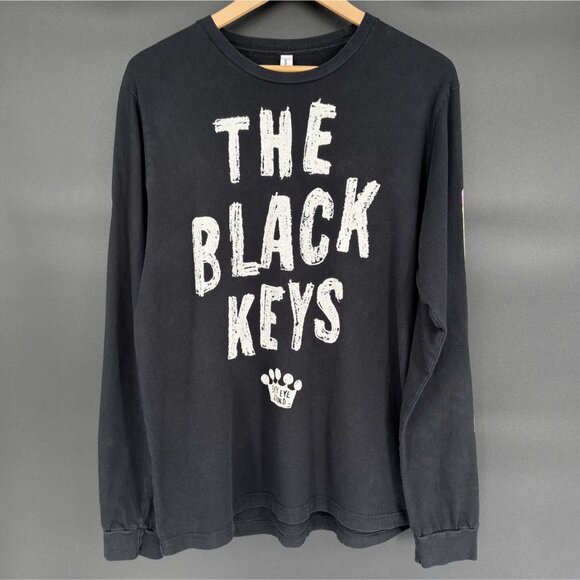 Bella + Canvas Tops - The Black Keys Women's Dropout Boogie Tour Long Sleeve T-Shirt XL Black 2022